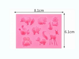 Molde silicona animalitos del bosque 